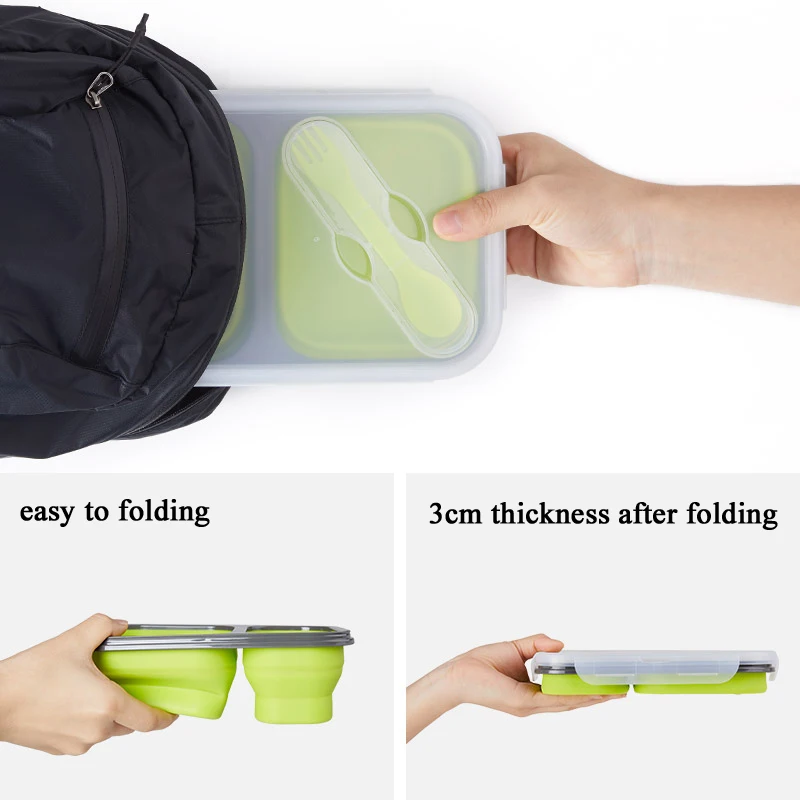 NatureHike de silicona plegable caja de almuerzo de ahorro de espacio la cena de alimentos sello contenedor de Picnic al aire libre caja de excursión el acampar que viaja