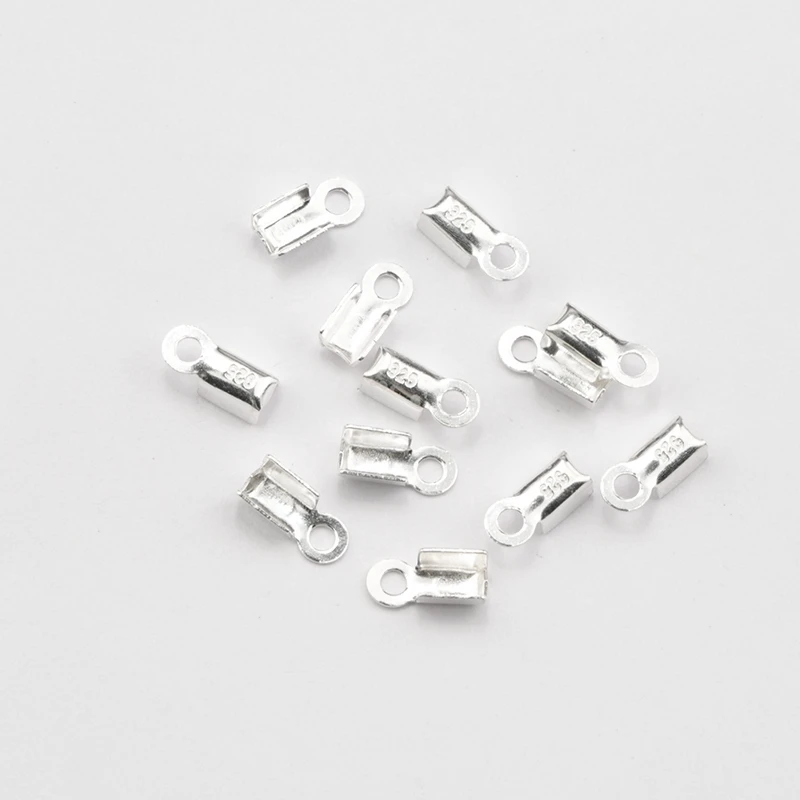 목걸이 팔찌 제작 용  가죽 코드, 크림프 엔드 비즈 버클 팁 걸쇠 코드 커넥터, 8x3mm, 10 개