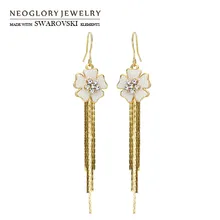 Neoglory Austria Rhinestone Simulated Pearl Drop Earrings 14K Gold Plated Fashion Gift Elegant Style For Women New Wholesale Neoglory Austria Rhinestone Simulated Pearl Drop Earrings 14K Gold Plated Fashion Gift Elegant Style For Women New Wholesale