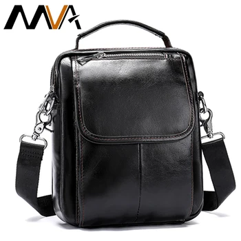 

MVA Men's Genuine Leather Messenger Bag Men's Shoulder Bags With Top-Handle Male Crossbody Bags Small Business Bag Male Handbag