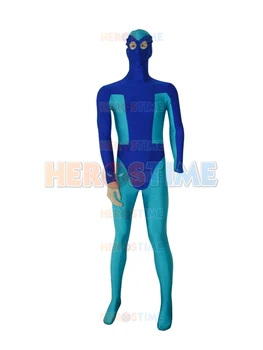 

Blue Deadpool Superhero Costume Custom Style spandex Fullbody Deadpool Costume Halloween Cosplay Suit