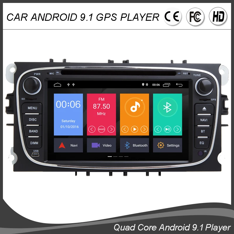 

Double Din 7'' Android 9.1 Quad Core CAR DVD GPS Player For FORD Focus Mondeo C-MAX S-MAX GALAXY Auto Radio Sat Navi Multimedia