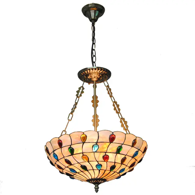 European Retro Stained Gl Hanging Lamp Tiffany Style Pea Stained Gl Hanging Lamp