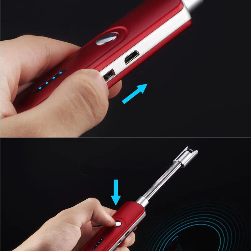 Plasma Lighter For BBQ or Gas stoves USB charging Arc Windproof flameless Electronic lighter Cigarette Lighter For Smoking