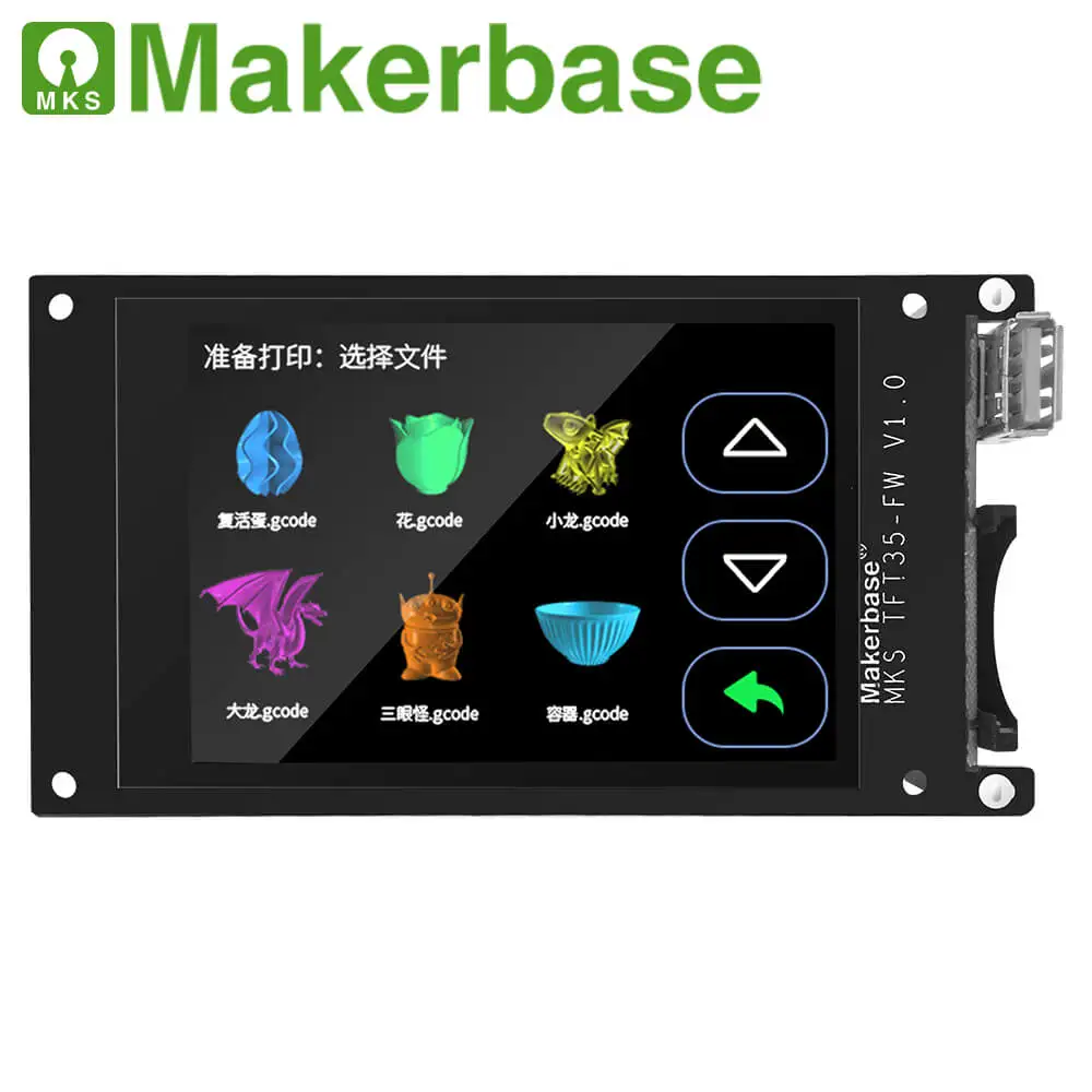 Makerbase 3d принтер дисплей MKS TFT35 V1.0 сенсорный экран с 3,5 дюймов полноцветный экран цветной дисплей - Цвет: Insert SD From Front