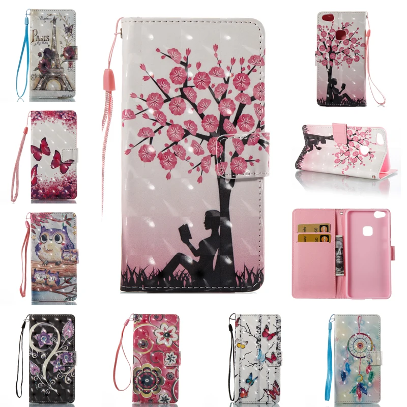 

For Huawei P10 Lite Wallet Leather Case for Huawei P10Lite 3D Painted Flip Cover for Huawei P 10 Lite phone Case Coque 5.2''