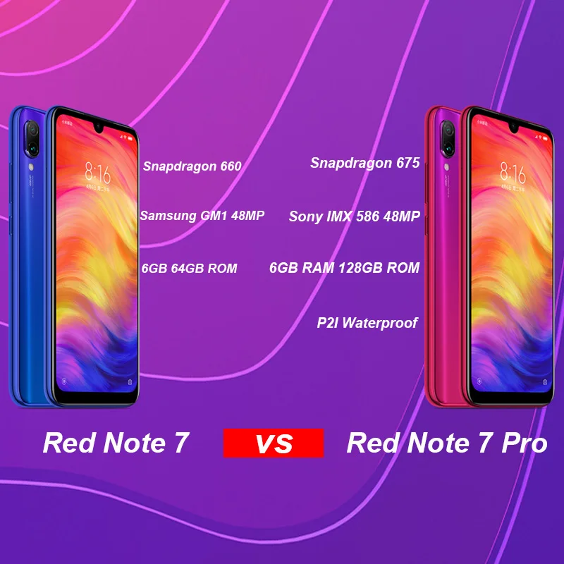  Original Xiaomi Redmi Note 7 Pro 6GB 128GB 48MP IMX 586 Camera Snapdragon 675 Octa Core 6.3'' FHD S - 32991067310