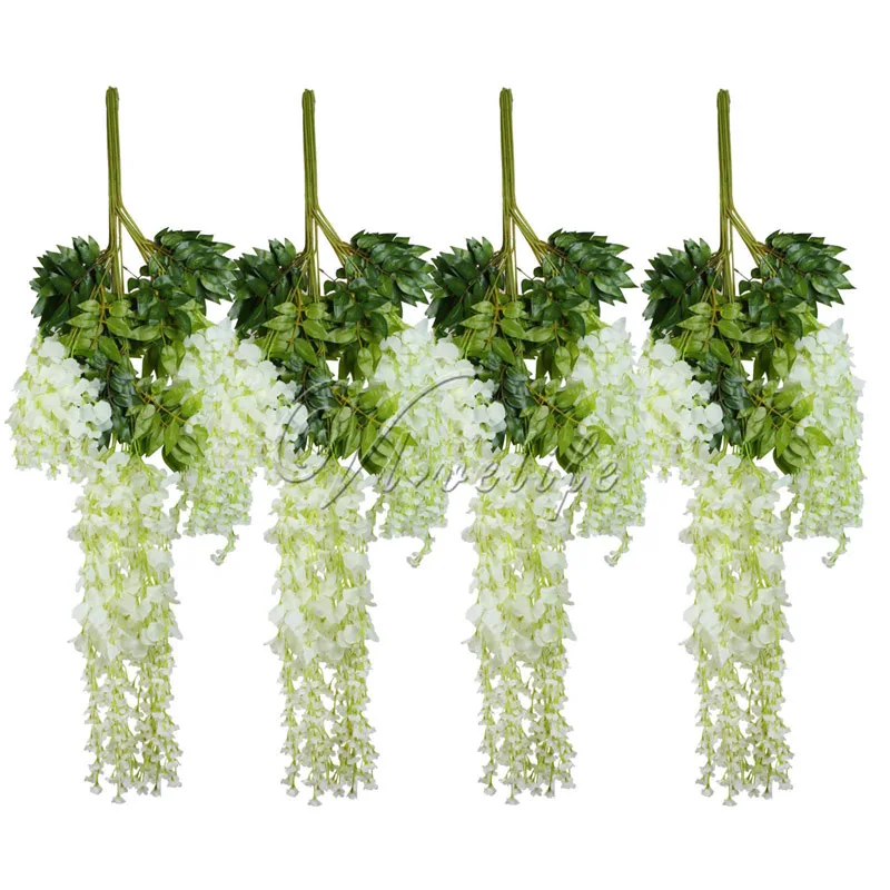 12pcs/lot 105cm Artificial Flower Hanging Plant Silk Wisteria Fake