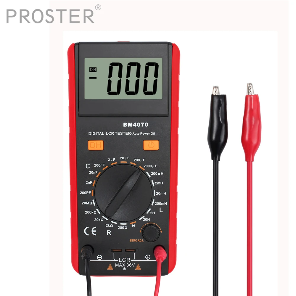 

Proster Digital Professional Inductance Capacitance Meters LCR Meter 1999 counts Low Power Indication Electrical Handheld Tester