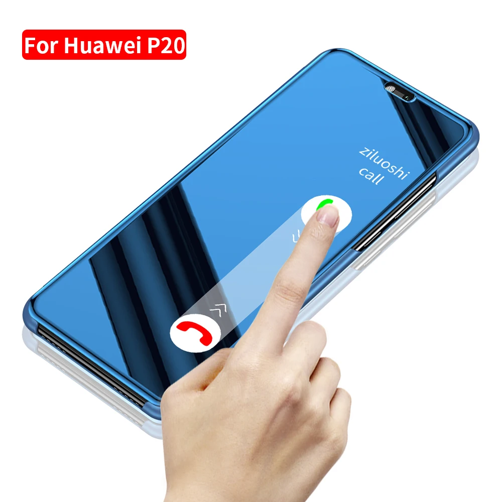 Smart Mirror View Case For Huawei P20 Pro Lite Leather Stand Flip Cover |