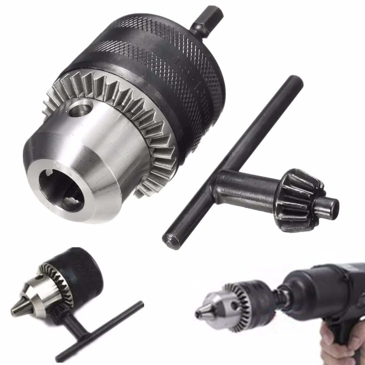 

1PC Hex Shank Electric Drill Chucks 1.5 to13mm Capacity Key Type Thread Adapter for Rotary Electric Hammer Power Tools