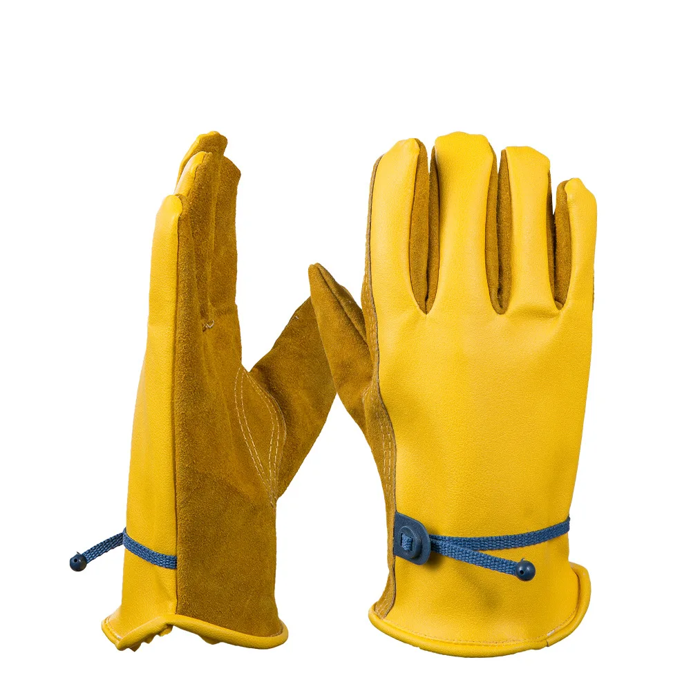 Garden gardening leather PU gloves oil-proof protective gloves labor insurance supplies barbecue gloves