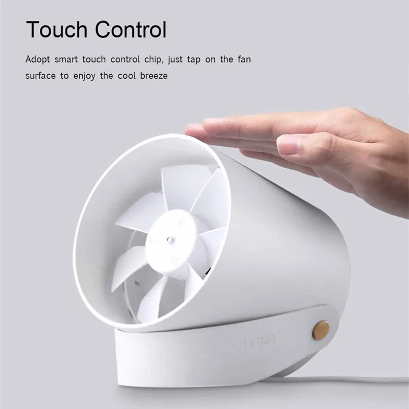 Original Xiaomi VH Mini ventilador de escritorio portátil Ventiladors USB Mijia ventilador Ultra silencioso Control táctil inteligente enfriador de doble Motor