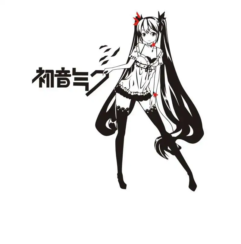 Dctal Anime Hatsune Miku Decal Cartoon Car Sticker Vinyl Wall Stickers Decor Home Decoration