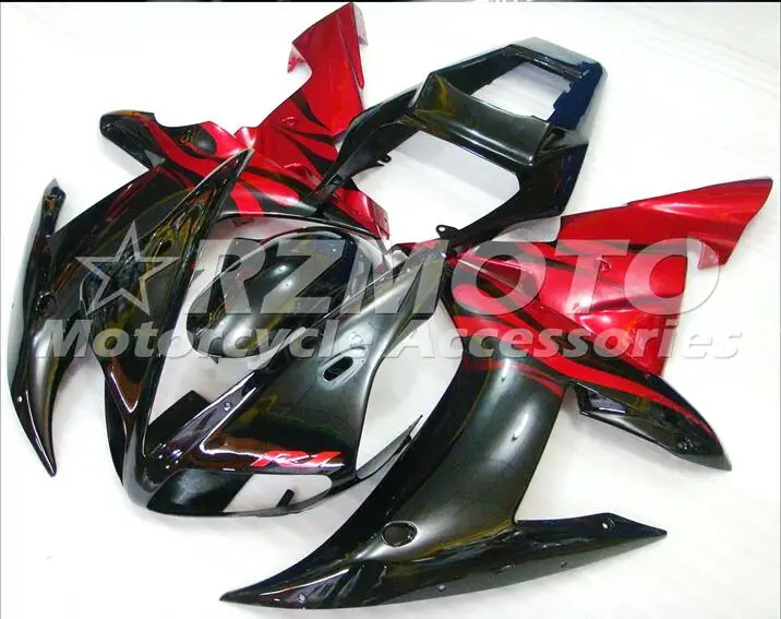 

New ABS motorcycle Fairing For YAMAHA YZF-R1 2002 2003 Injection Bodywork set black red verycool ACE No.69