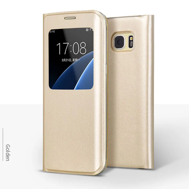 Чехол-кошелек с откидной крышкой для Galaxy Note 8 S8+ S8 Plus, роскошный смарт-чехол с открытым окошком из искусственной кожи чехол для samsung Galaxy S7 Edge S6 Plus