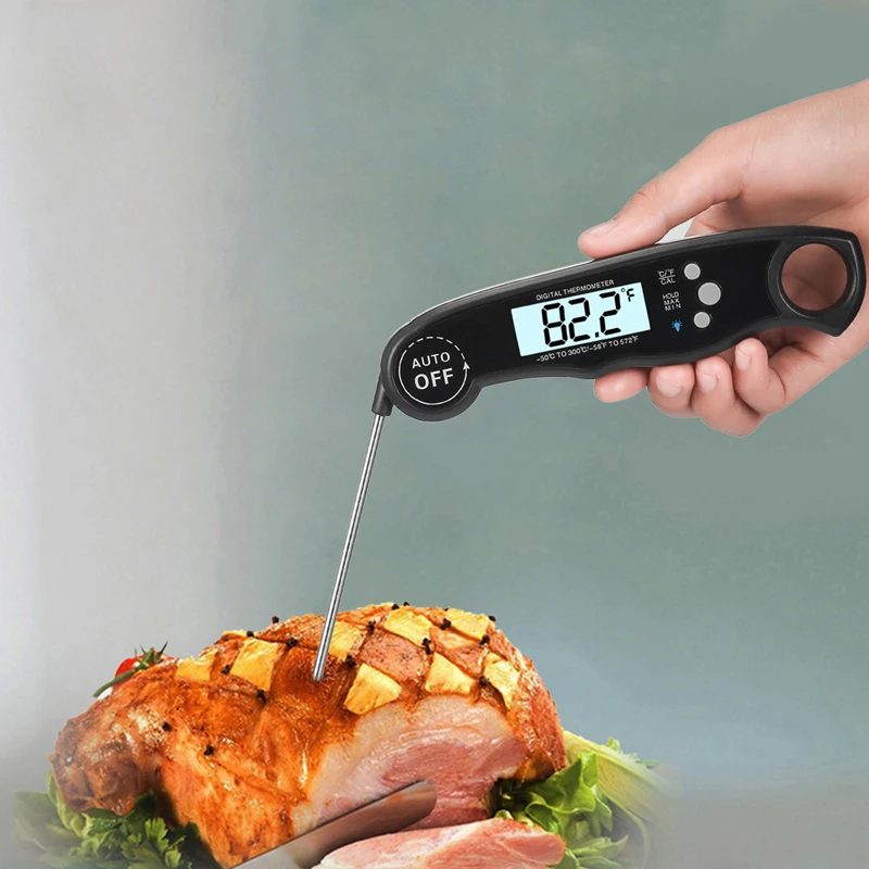 

EAAGD Digital Meat Thermometer - Waterproof Instant Read Thermometer with Calibration and Backlight functions Food Thermomer