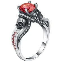 

X-Jue New Women's Skull Ring European and American Punk style Motor Biker Men Party Ring Birthday stone skull men's jewelry Ring