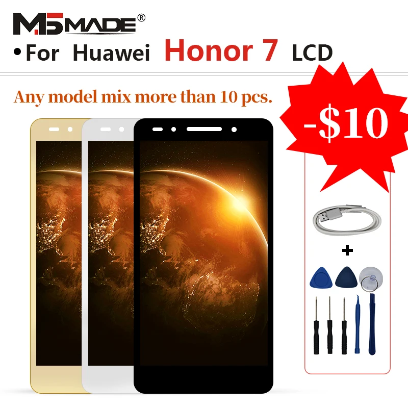 

For HUAWEI Honor 7 PLK-TL01H PLK-L01 PLK-UL00 PLK-AL10 LCD Display Touch Screen Digitizer Replacement Assembly Part With Frame