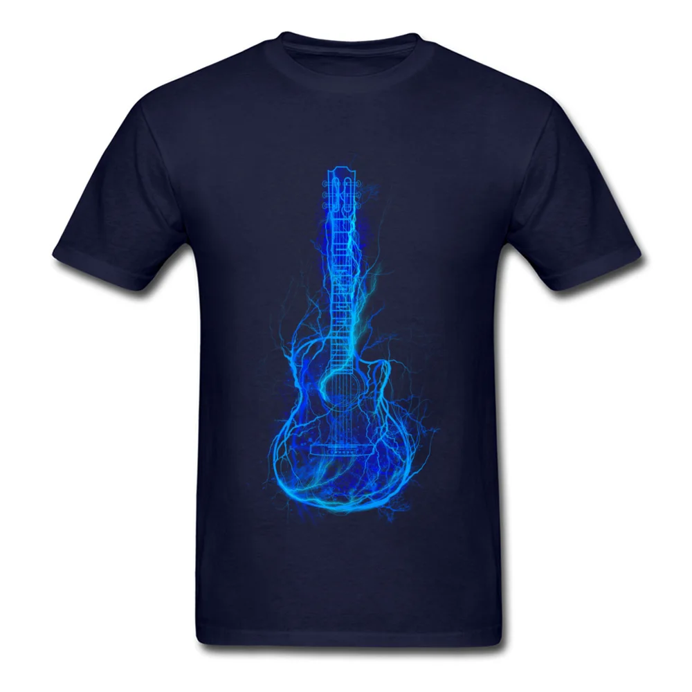 Electric Guitar Men T Shirts Brand New 3D Printed Tops T Shirt Summer Autumn 100% Cotton Fabric Crew Neck Tee Shirt Short Sleeve Electric Guitar navy