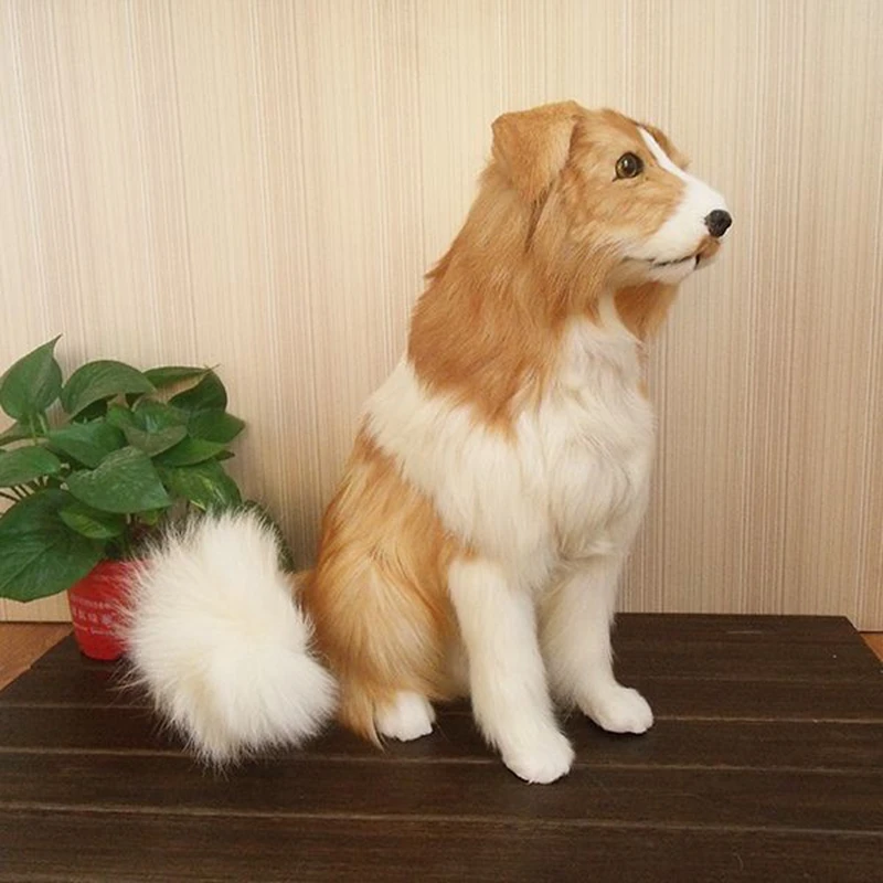 Dorimytrader lifelike animal wolf dog plush toy simulation animals Sheepdog Golden retriever dog Home Decoration Photography props DY80008 (16)