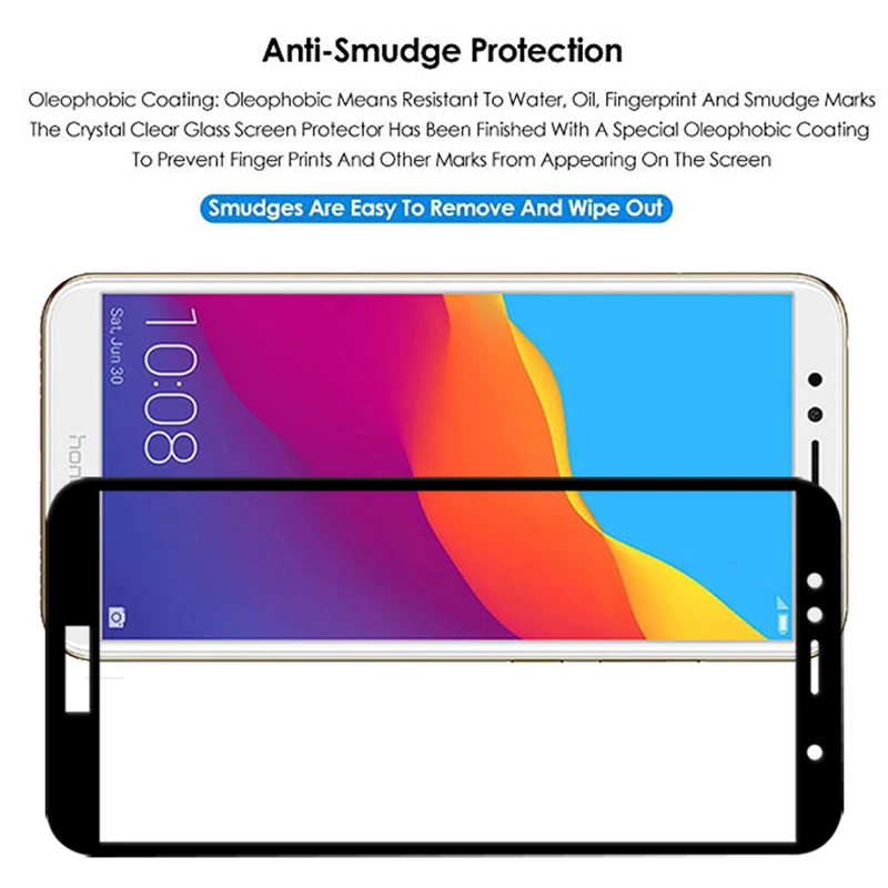 Защитное стекло на весь экран для Huawei Honor 7a 7c pro 7x закаленное c x|Защитные стёкла и