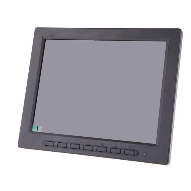 8 inch TFT LCD Color Video Monitor CCTV Monitor Screen VGA BNC AV Input for PC CCTV Security Remote and Stand Rotating Screen