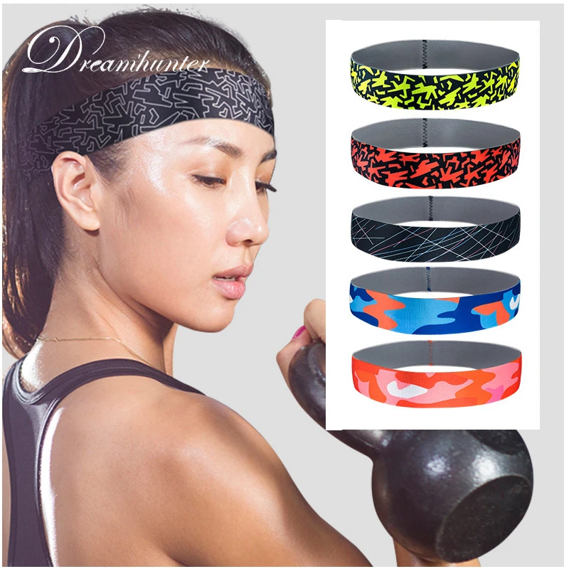 Men Women Sport Sweat Headband Elastic Sweatband Hair Bands for Running Gym Yoga