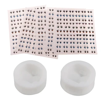 

2pcs Silicone Doll Face Mould&5pcs Eye Water Decals For Doll Clay DIY Craft