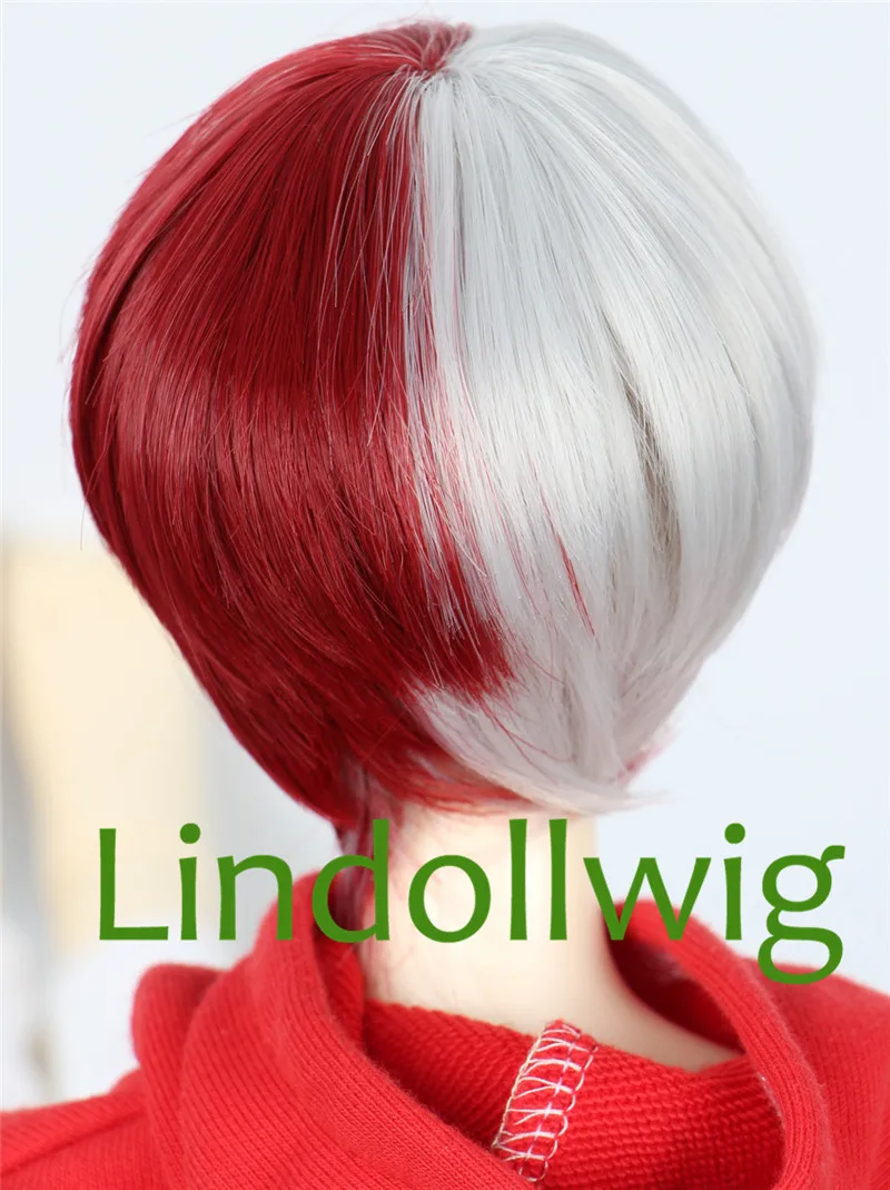 1/3 BJD парик Pullip Dal DD SD LUT Dollfie кукла 8 9 дюймов половина серебряный красный Todoroki