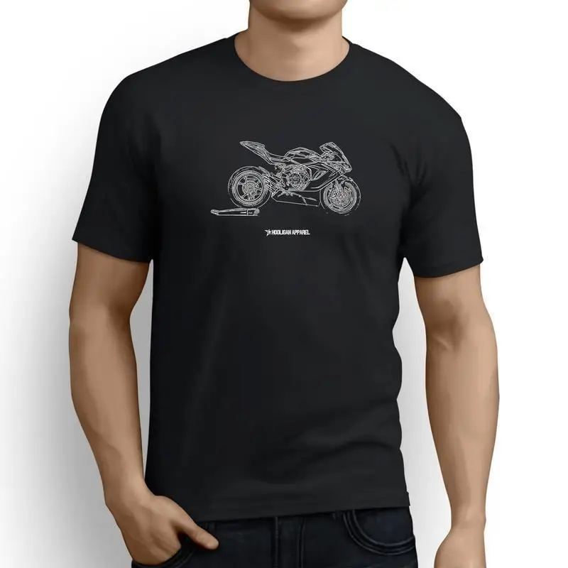 Новые o-образным вырезом Хлопок Удобная футболка итальянский классический мотоцикл поклонников F3 800 назад 2015 Вдохновленный Motorcycleo вырезом
