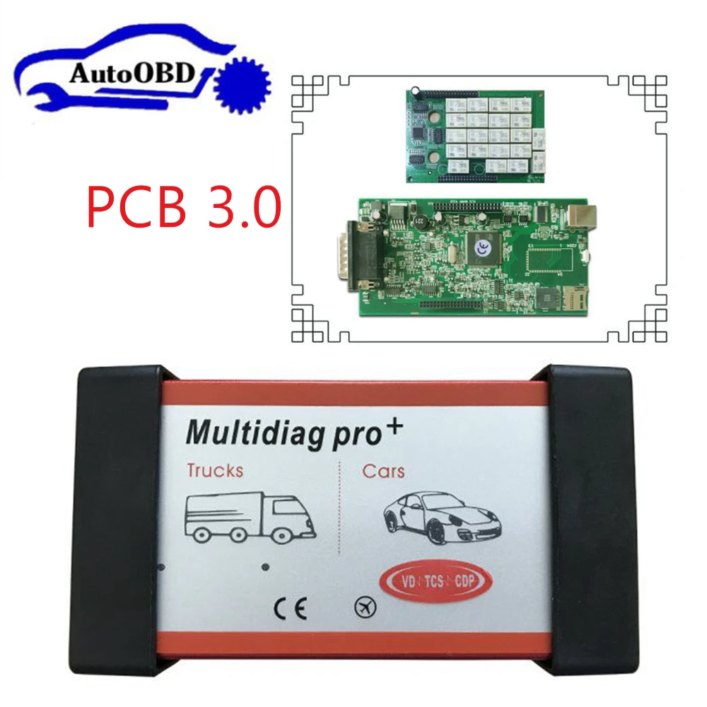 Multidiag Pro Double Green PCB VDTCSCDP OBD2 No Bluetooth Diagnostic Scanner Muldi Diag Software 2014 R2 R3 With Keygen DHL | Автомобили и