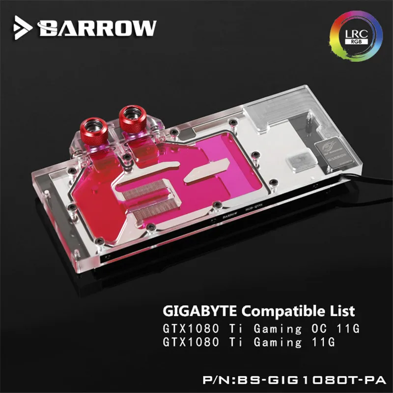 

BS-GIG1080T-PA Barrow gpu cooler block for GIGABYTE GTX1080Ti Gaming GPU Water Block support sync motherboard