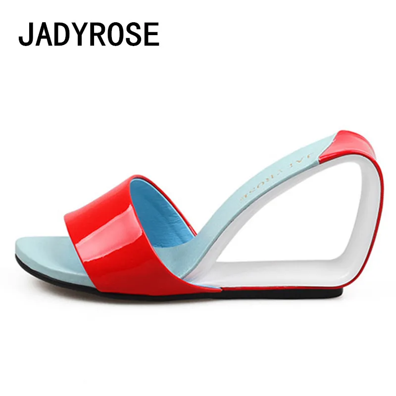 

women summer sandals fashion ladies wedges slipper gladiator 8CM high heel valentine shoes stilettos beach summer shoes woman