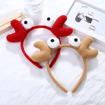 

2019 Big Eyes Antlers Headband Women Girls Deer Horn Hairbands Headwear Birthday Party Favor