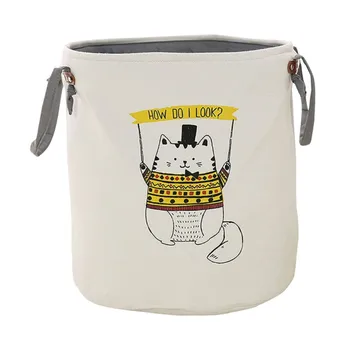 

Cartoon Animals Printed Foldable Laundry Basket Bathroom Dirty Clothes Storage Baskets For Toy Sundries Kids Room Organizers