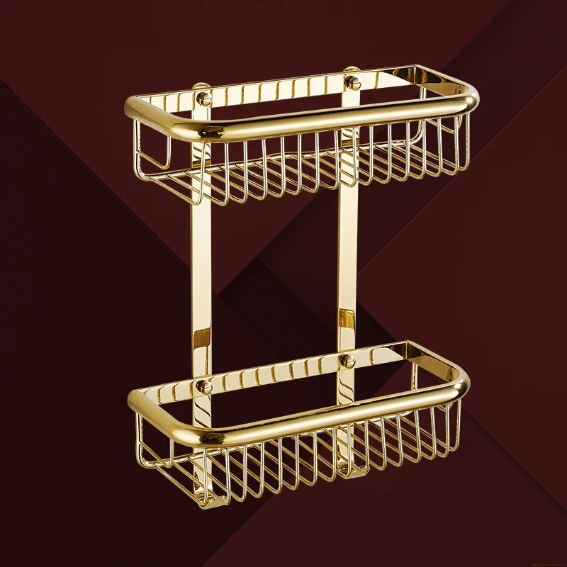 European golden triangle baskets, full copper corner shelf, square