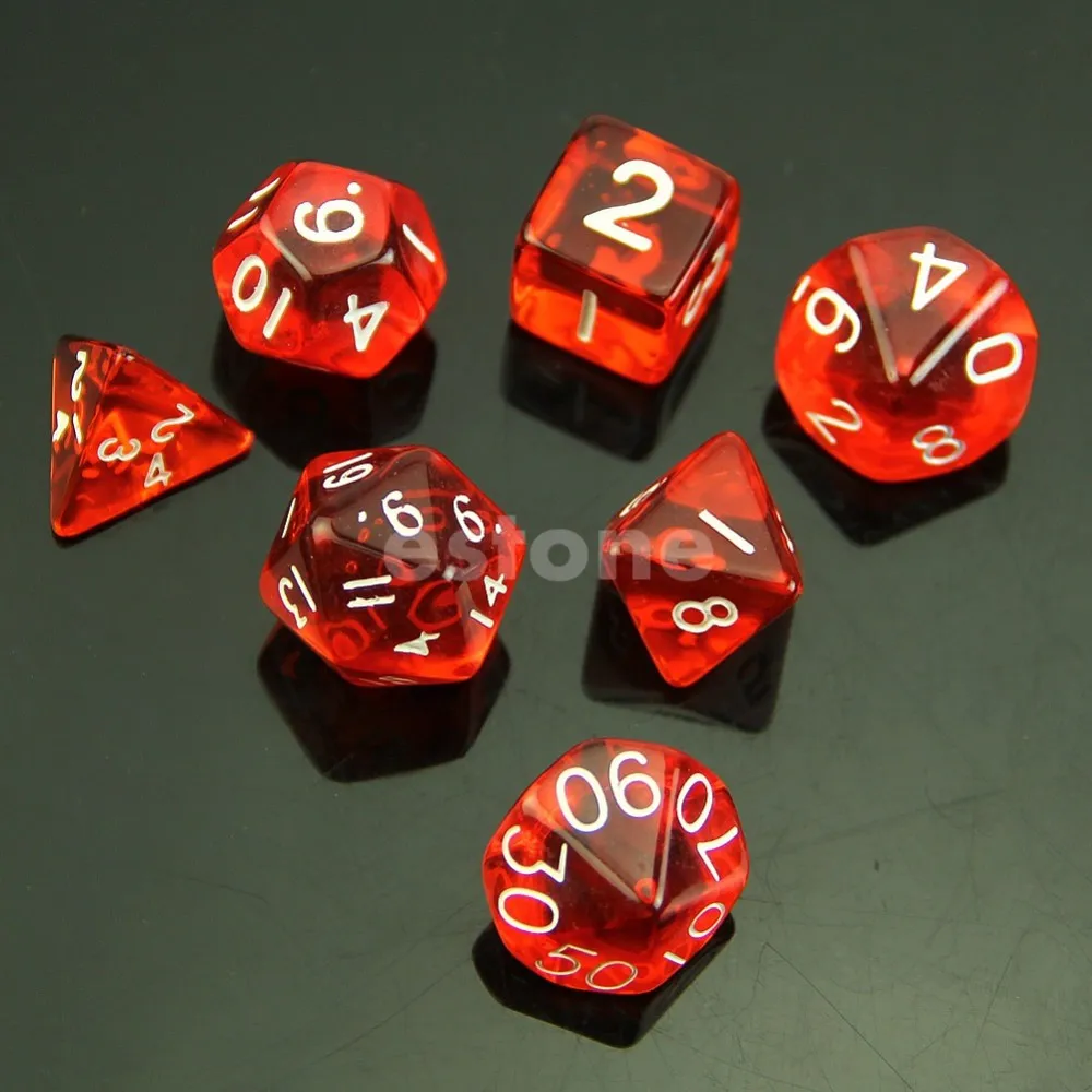 MTG RPG D& D DND Poly Dice настольная игра Набор из 7 сторонних плашек D4 D6 D8 D10 D12 D20