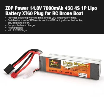 

ZOP Power 7.4V 8000mAh 40C 2S 1P Lipo Battery Plug Rechargeable for RC Racing Drone Quadcopter Helicopter Car Boat