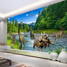 Beibehang большой мультфильм обои спальня детская комната украшения Настенные обои 3D фон обои динозавр Юрского периода