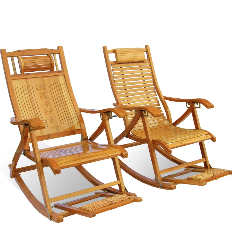 

Folding lunch break bamboo recliner old man nap chair rocking chair adult back chair cool chair siesta bed lazy chair