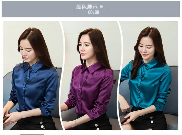 satin silk blouse long sleeve
