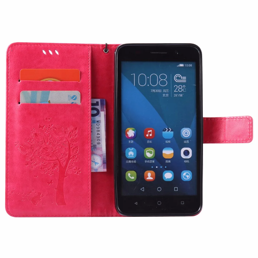 Для huawei Honor 4X/Honor 5X чехол для Fundas huawei Honor 5C Coque 3D Дерево кошка узор кошелек магнит откидная крышка кожаный чехол