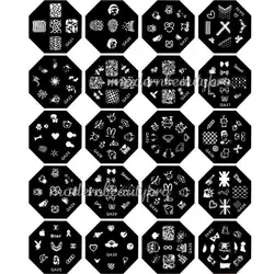 12 шт. различных печать шаблона металлические плиты изображения набор для DIY Дизайн ногтей