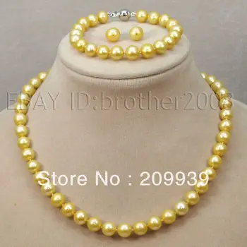 

huij 002133 sets AA 9-10mm10-11mm akoya pearl necklace bracelets earrings 17-7.5" can choose