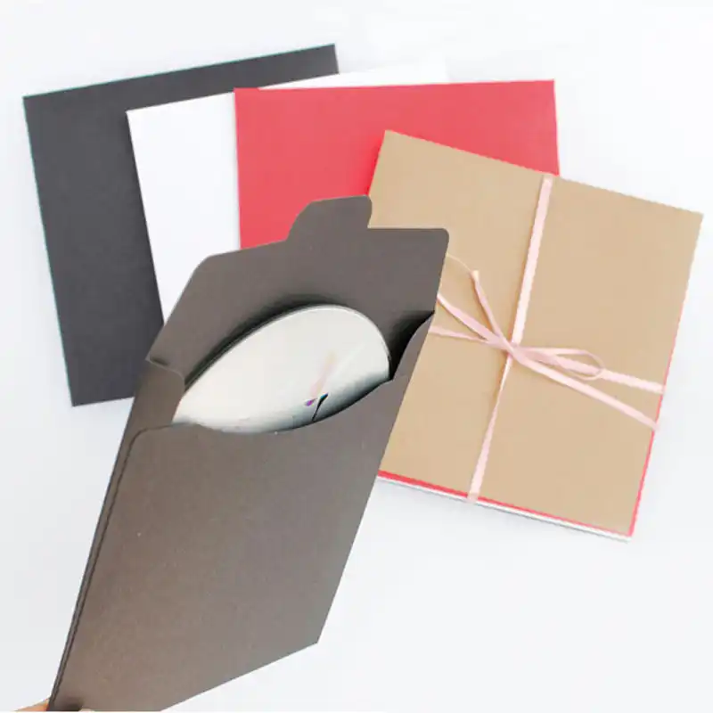 5pcs kraft cd envelopes bag red black white dvd photo black gift card envelopes