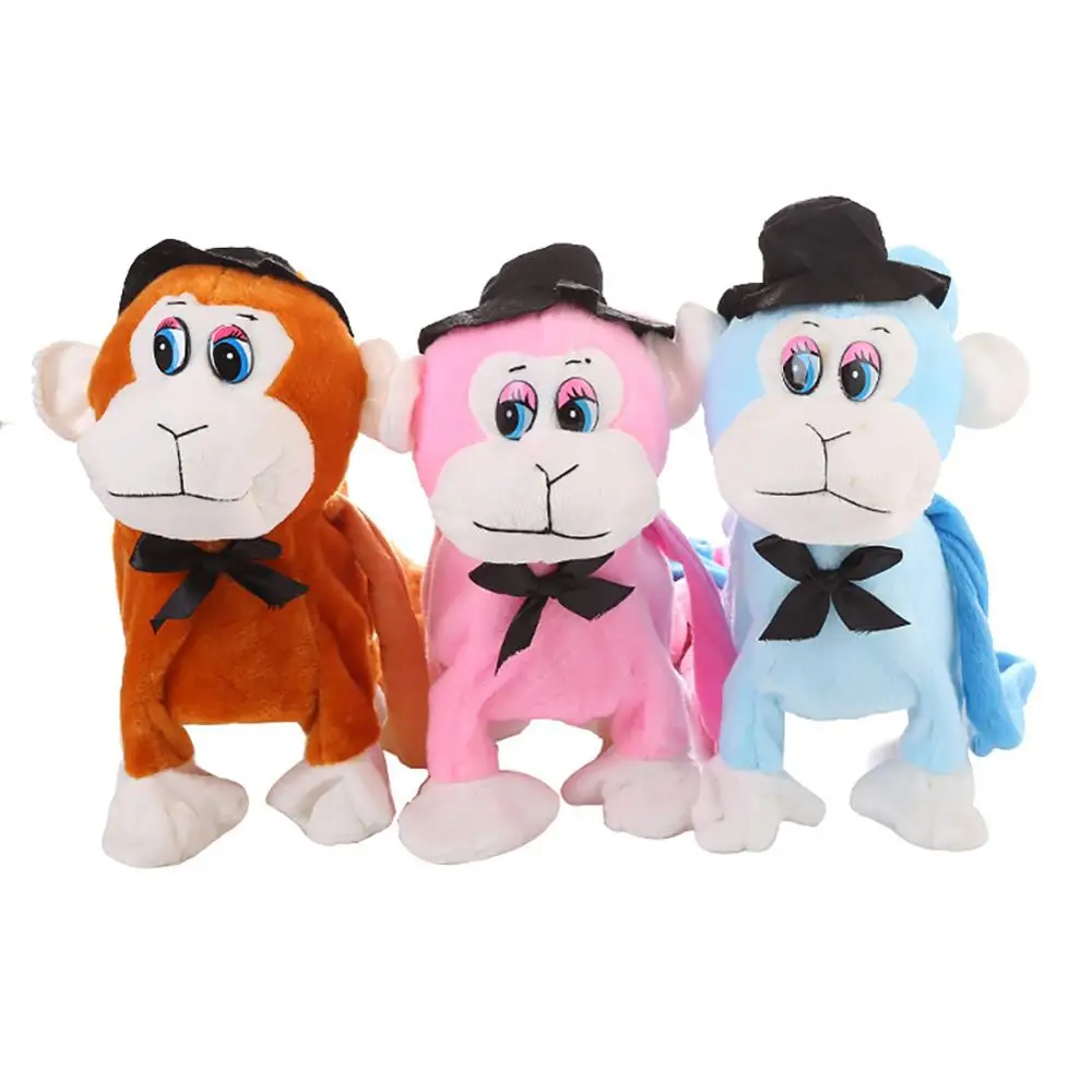 Electric Walking Dancing Plush Monkey with Leash Toddler Stuffed Animal Doll Toy