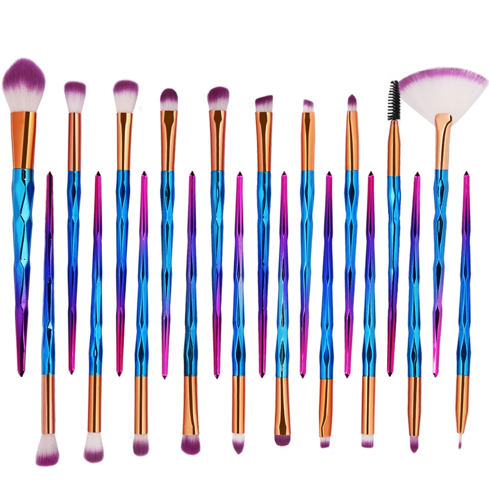 

MAANGE 20pcs Multicolor Professional Soft Cosmetic Complete Eyeliner Eye Shadow Brow Lip Foundation Makeup Brushes Set for Women