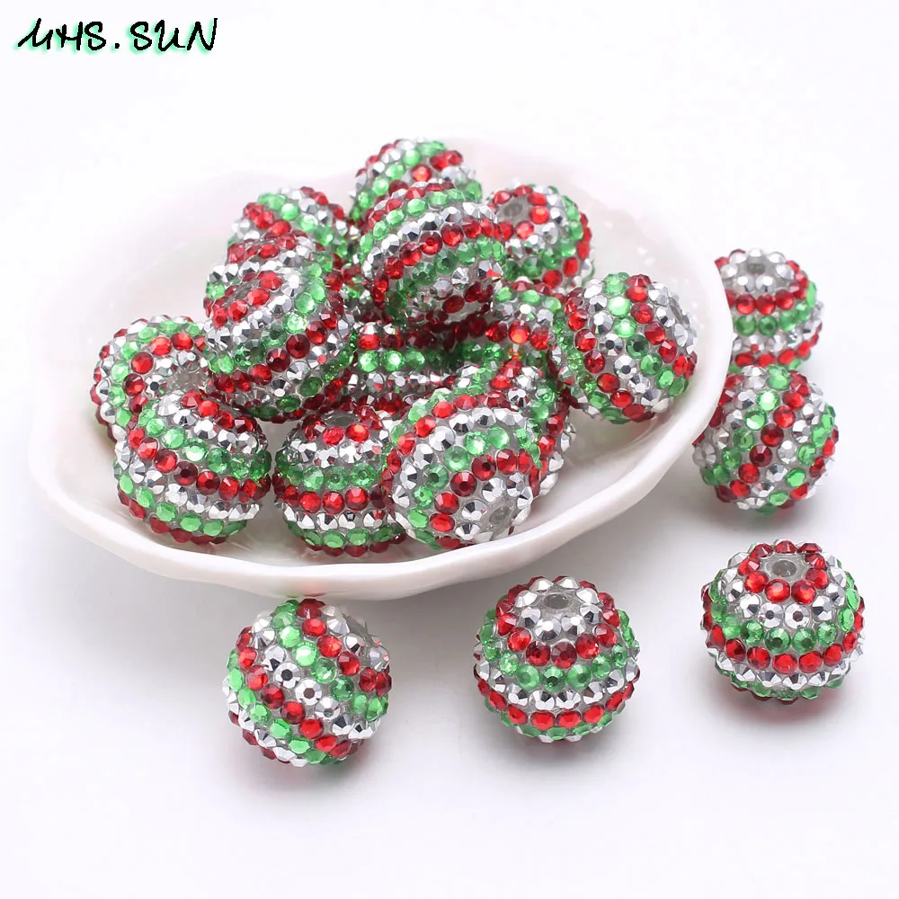 6-1 (3),50pc,18MM-$16.25,20MM-$20,22MM-$22.35.Chunky Resin Rhinestone Beads Handmade Kids Jewelry Making DIY Ball Beads 50pcslot Loose Stripe Beads DriopshippingJPG