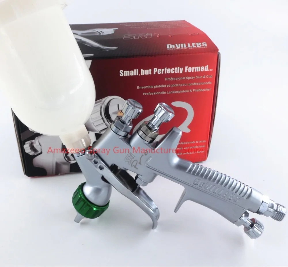 

Free Shipping Repair Gun DEVILLEBS SRI Spray Gun Mini Car Spray Gun 1.2mm Gravity HVLP Spray with 250ml Cup